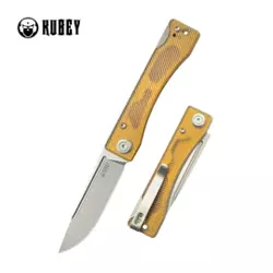 Kubey Akino Knife Yellow Ultem, Beadblasted 14C28N by Tiguass (KU2102E)