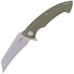 Kubey Anteater Knife OD Green G10, Sandblasted D2 (KU212B)