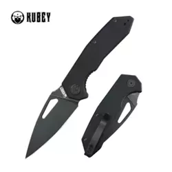 Kubey Coeus Knife Black G10, Blackwashed 14C28N (KU122X)