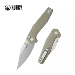 Kubey Hades Tan G10, Stonewashed 14C28N by Damned Designs (KU394C)