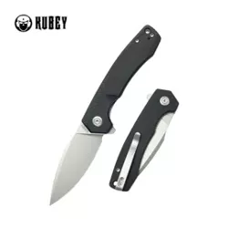 Kubey Knife Calyce Black G10, Bead Blasted AUS-10 (KU901K)
