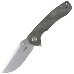 Kubey Knife Green Micarta, Bead Blasted D2 (KU901C)