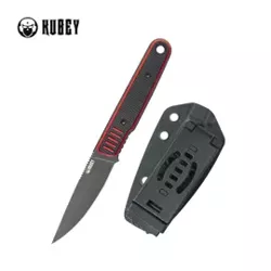 Kubey Knife JL Red/Black G10, Black Stonewashed 14C28N by Justin Lundquist (KU356A)