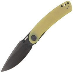 Kubey Knife Momentum Yellow G10, Dark Stonewashed AUS-10 by Sherif Manganas (KU344F)