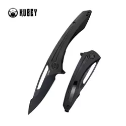 Kubey Merced Black G10, Blackwashed AUS-10 by Sherif Manganas (KU345F)