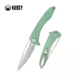 Kubey Merced Knife Jade G10, Beadblasted AUS-10 by Sherif Manganas (KU345D)