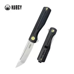 Kubey Musō Knife Black Titanium, Satin M390 by Tiguass (KB244C)