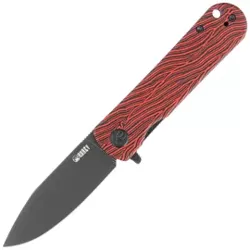 Kubey NEO Knife Red / Black Damascus G10, Blackwashed AUS-10 by Keanu Alfaro (KU371F)