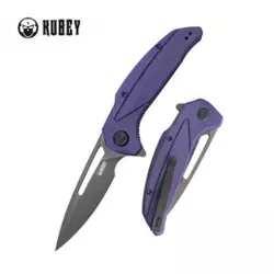 Kubey Nautilus Knife Purple G10, Silver Sandblasted 14C28N by Sherif Manganas (KU372A)