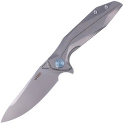 Kubey Nova Frame Lock Knife Gray 6AL4V Titanium, Bead Blasted 14C28N (KB235F)