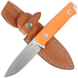 LionSteel Bushcraft Knife Orange G10, Stone Washed Sleipner by Molletta (B41 GOR)