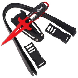 MAC Apnea 9 Diving Knife Carbon Fiber, Red PTFE W 1.4060 (APN09.CF)