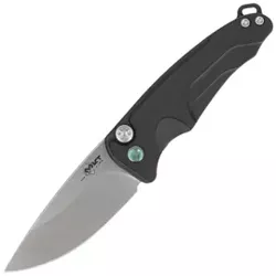 Medford Smooth Criminal Auto Black Aluminium, Green HW/Clip, Tumbled S45VN (MKA0394TQ-42AB-T4C4-Q4)