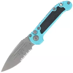 Microtech LUDT S/E Gen III Automatic Knife Turquoise Aluminum/3M, Apocalyptic P/S M390MK by Tony Marfione (1135-11APTQ)