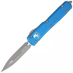 Microtech Ultratech D/E Blue Aluminium, Apocalyptic M390 by Tony Marfione (122-10APBL)