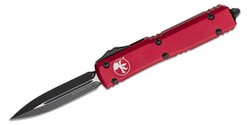 Microtech Ultratech D/E Merlot Red Aluminum Knife, Black M390 by Tony Marfione (122-1MR)