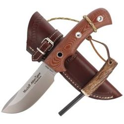 Muela Aborigen-12C Brown Canvas Micarta Knife, Satin X50CrMoV15 by Maykol Garcia