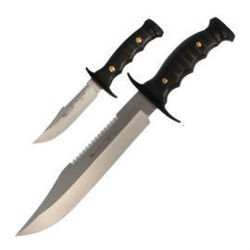 Muela Kangaroo 7221-P 2 pcs Knife Set, Black ABS, Satin 420H