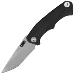 Real Steel Crusader Black G10, Stonewashed 14C28N by Poltergeist Works (7441)