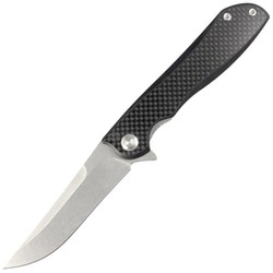 Real Steel Megalodon Revival G10/Carbon Fiber, Stonewashed N690 by Carson Huang (7422)