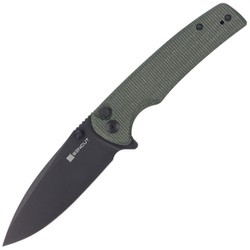 Sencut Knife Sachse Green Micarta, Black Stonewashed 9Cr18MoV (S21007-2)