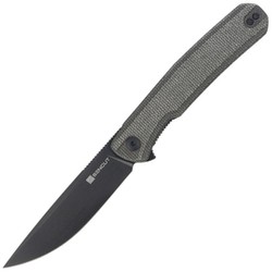 Sencut Knife Scitus Dark Green Canvas Micarta, Black Stonewashed D2 by Ostap Hel (S21042-3)