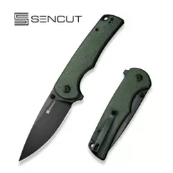 Sencut Praktisk Green Canvas Micarta, Black 9Cr18MoV (S24019-3)