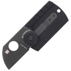Spyderco Dog Tag Folder CF/G-10 Laminate Black PlainEdge Knife (C188CFBBKP)