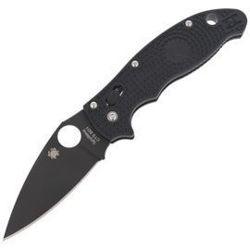 Spyderco Manix 2 Lightweight Black Blade PlainEdge Knife (C101PBBK2)