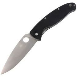 Spyderco Resilience G-10 Black PlainEdge Knife (C142GP)