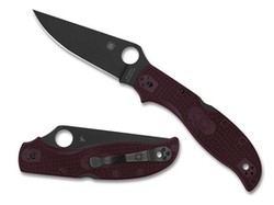 Spyderco Stretch 2 XL Sprint Run Burgundy FRN Knife, TiCN Micro-Melt PD#1 by Sal Glesser (C258BGBKP)