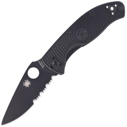 Spyderco Tenacious Knife Black Lightweight FRN, Black Spyder 8Cr13MoV by Eric Glesser (C122PSBBK)