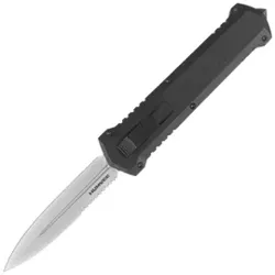 Tekto A4 Humvee D/E OTF Knife Black Aluminum, Satin P/S D2