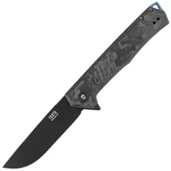 Tekto F1 Alpha Knife Black Forged Carbon Fiber, Blue HW, Black D2