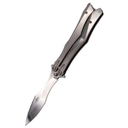 Third Decor Habitat Balisong Chrome Stainless Steel, Chrome 420 Butterfly Knife (K2818CR)