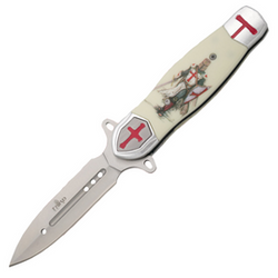 Third Decor Habitat Templar 1610 Gray Aluminium/White ABS, Satin 420 assisted knife