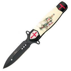 Third Decor Habitat Templar 1610N Black Aluminium/White ABS, Black 420 assisted knife