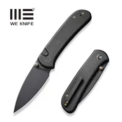 WE Knife Qubit Black Titanium, Black Stonewashed CPM 20CV (WE22030F-1)