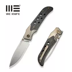 WE Knife WE-Guthrie Champagne Titanium/Twill Carbon Fiber, Hand Rubbed Satin CPM 20CV by Jason Guthrie (WE23072B-2)