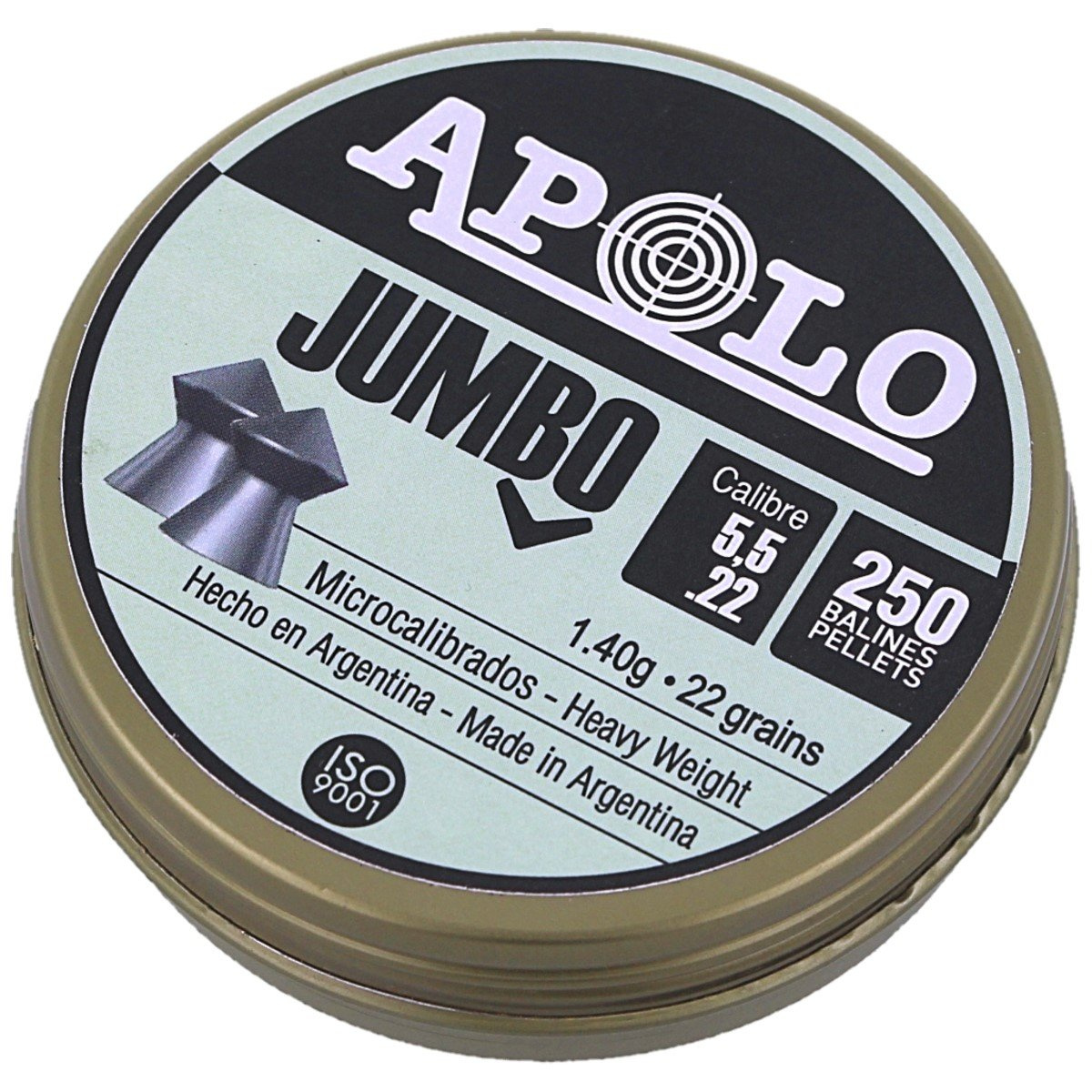 Apolo Jumbo Extra Heavy Airgun Pellets .22 / 5.5mm, 250psc (E19921