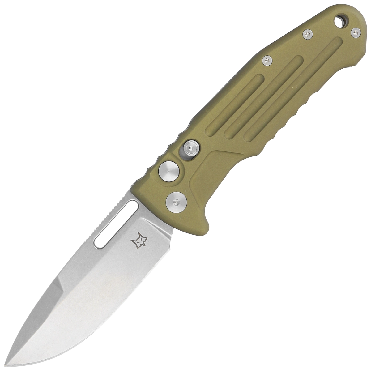 FOX New Smarty SP OD Green Aluminium, Stonewashed N690Co by Stefano De  Lorenzi automatic knife (FX-503SP OD)