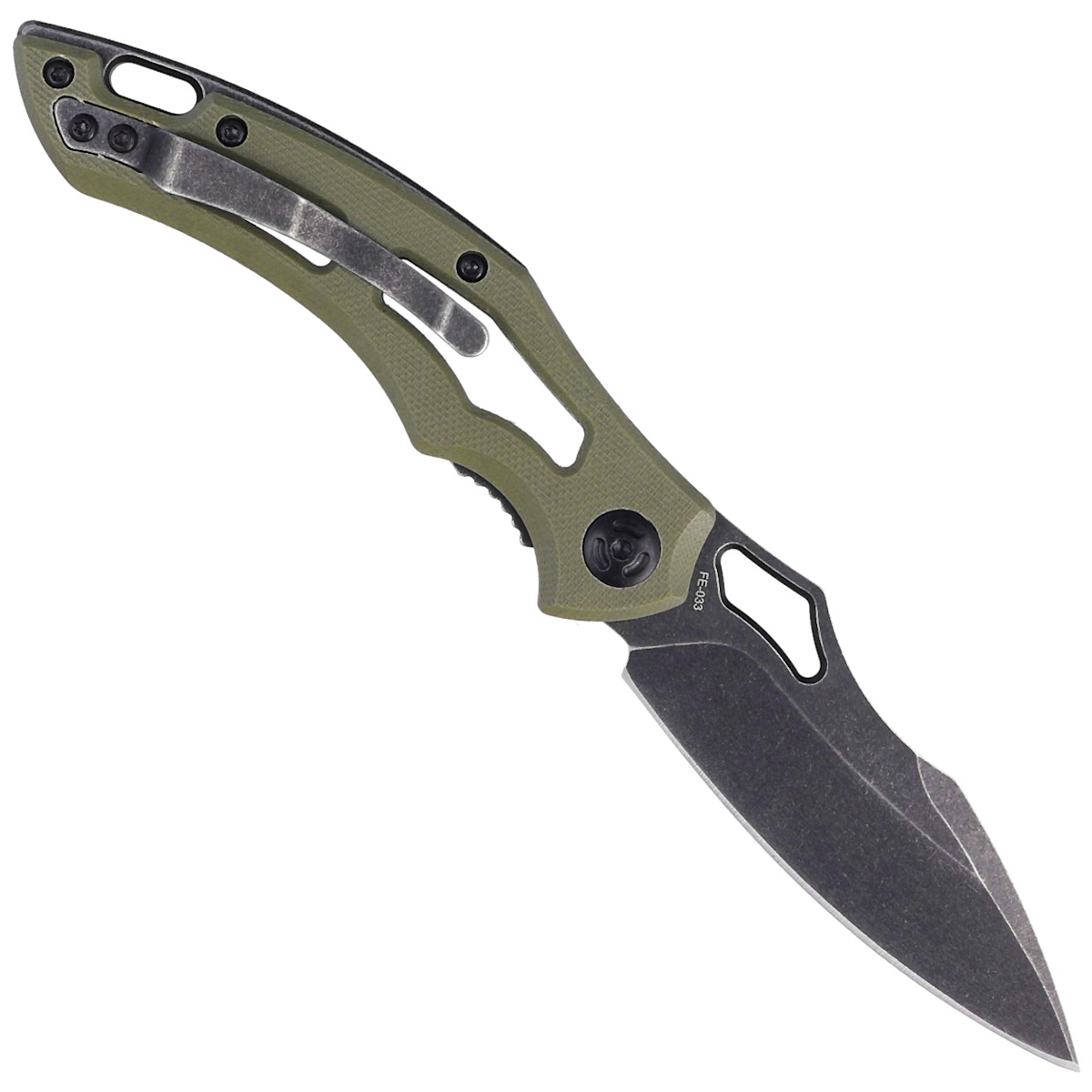 FoxEdge Sparrow OD Green G10, Stone Washed PVD by Denis Simonutti
