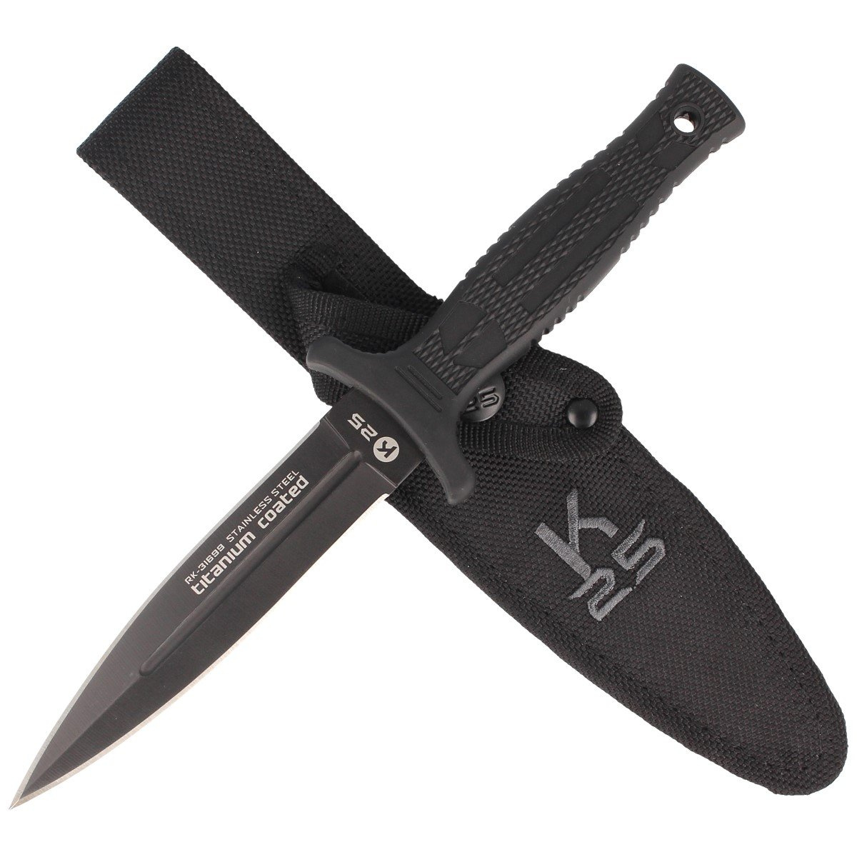K25 Tactical Knife Black Rubber, Titanium Coated (31699) KNIVES