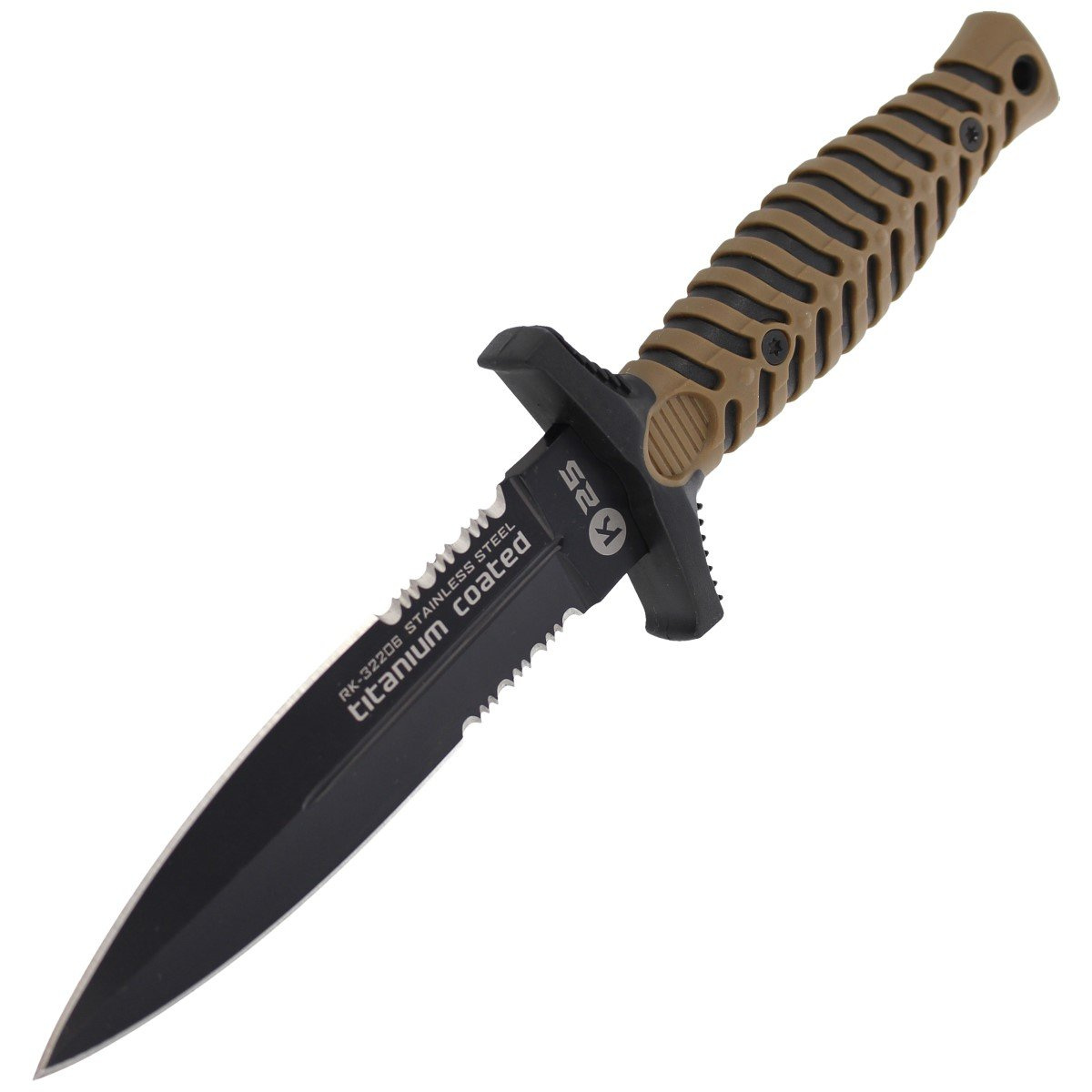 K25 Tactical Knife Coyote ABSRubber, Titanium Coated (32206) KNIVES
