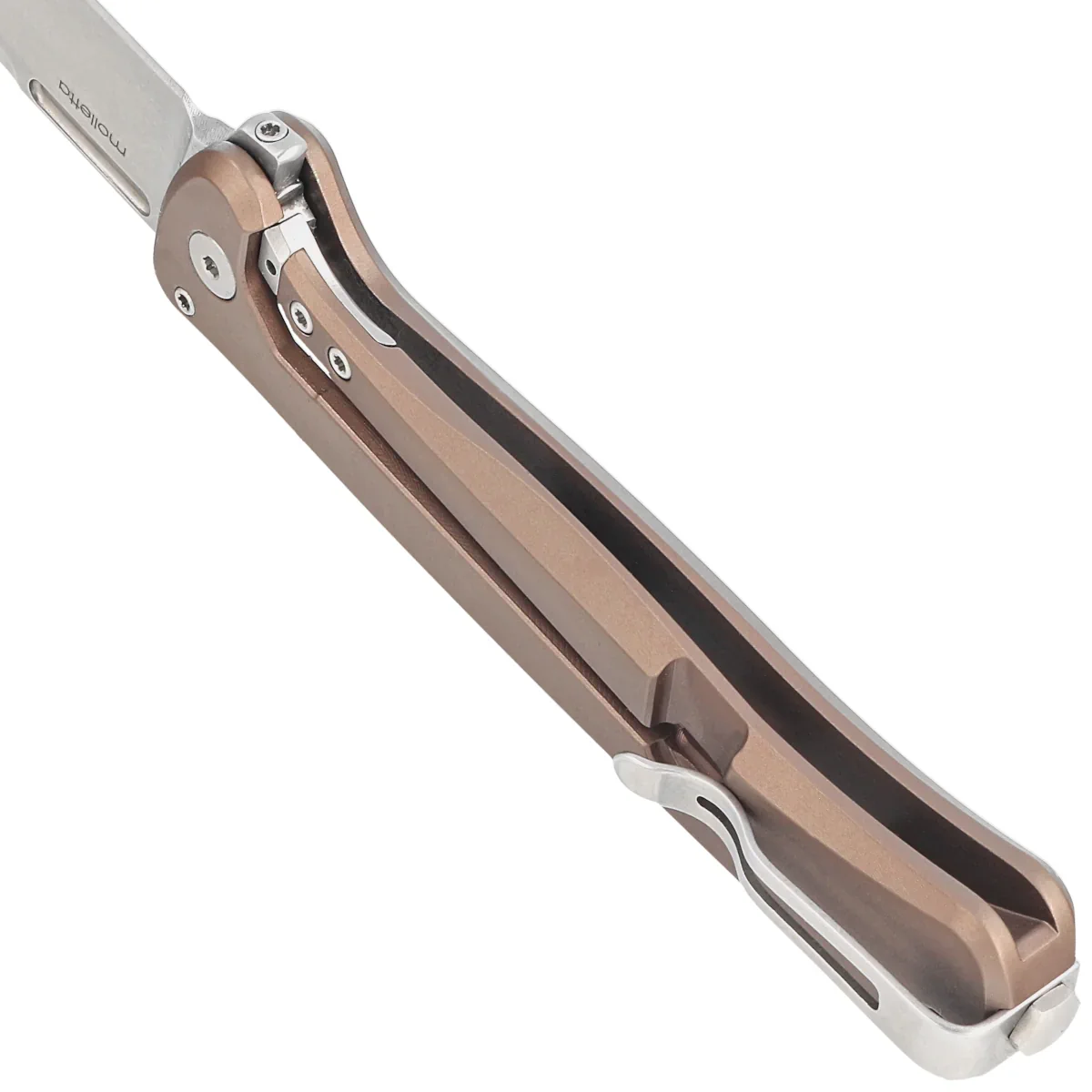 LionSteel Skinny Knife Brown Aluminum Stonewashed Blade SK01A-ES