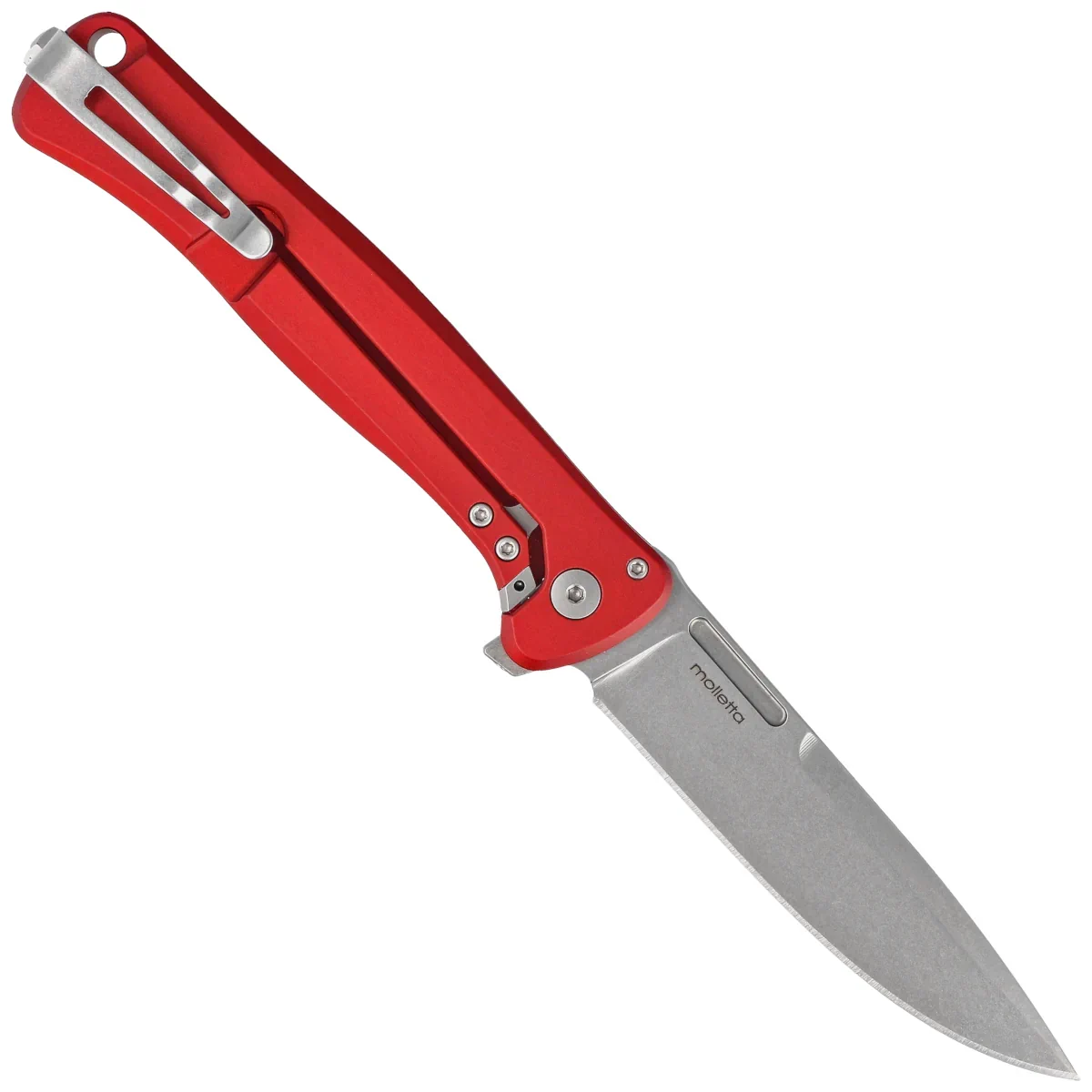 LionSteel Knives Skinny Knife Black/Red Aluminum MagnaCut