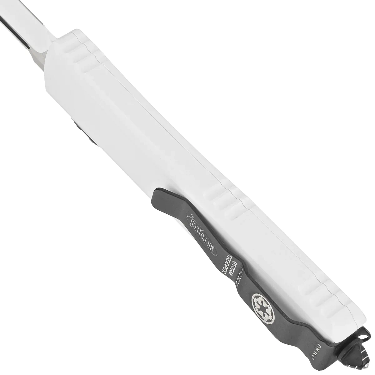 Microtech Ultratech S/E Signature Storm Trooper White Aluminium, White M390  by Tony Marfione OTF automatic knife (121-1STD)