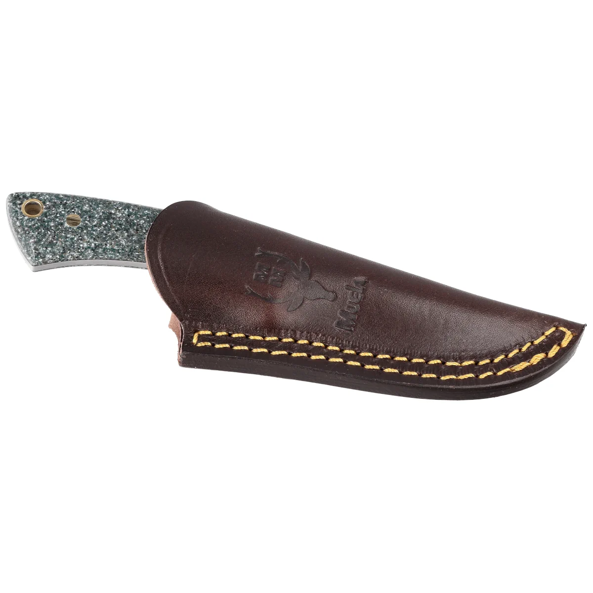 Muela Colibri knife with granite composite handle and leather sheath -  22-COL-7G - Muela