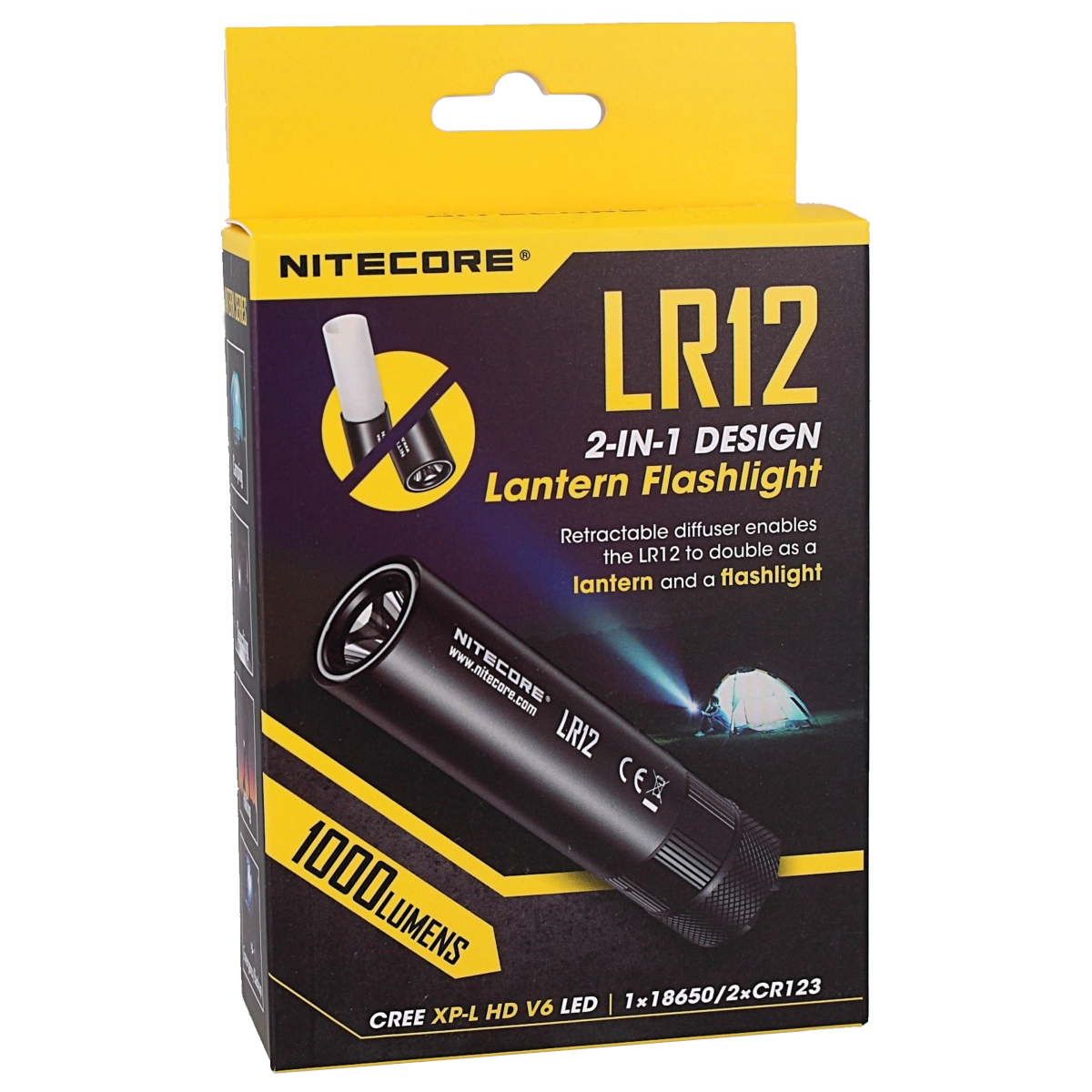 Nitecore LR12 1000 Lumen LED Lantern Flashlight, use 1x 18650