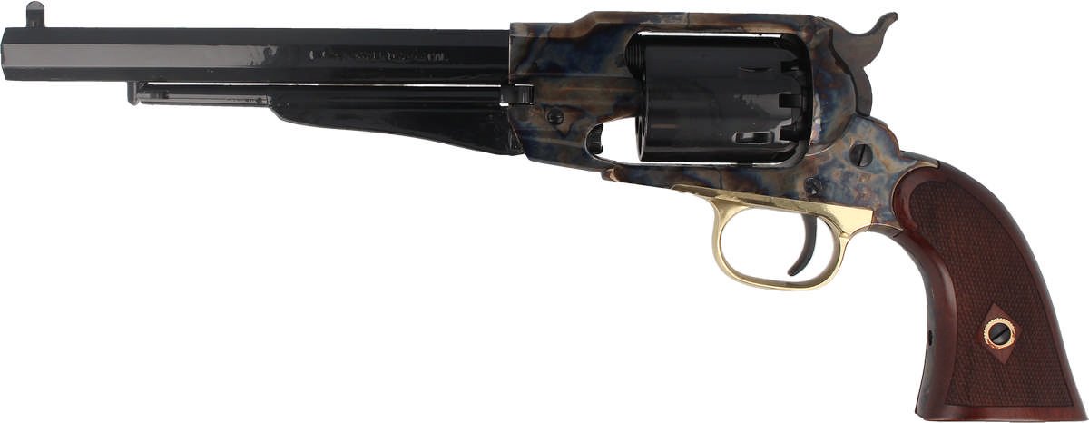 Pietta 1858 Bison Black Powder Revolver 44 Cal 12 Blued Barrel Brass